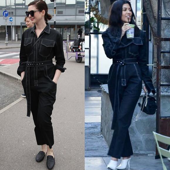 ORSEUND IRIS Workwear Belted Cotton Jumpsuit in Black Size M - Picture 7 of 16